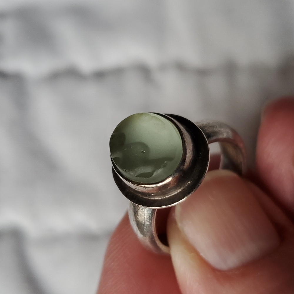 Blue seaglass silver ring - Picture 10 of 10
